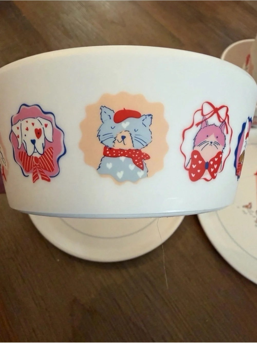 Target Pillowfort kids Dinnerware Set with Persian dog Bakery theme